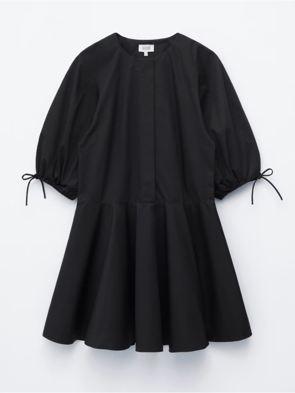 & OTHER STORIES - NWT Black Short Puff Sleeve Mini Dress. Cotton. Size L